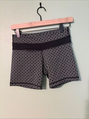 lululemon athletica Black & White Geometric Bike Shorts